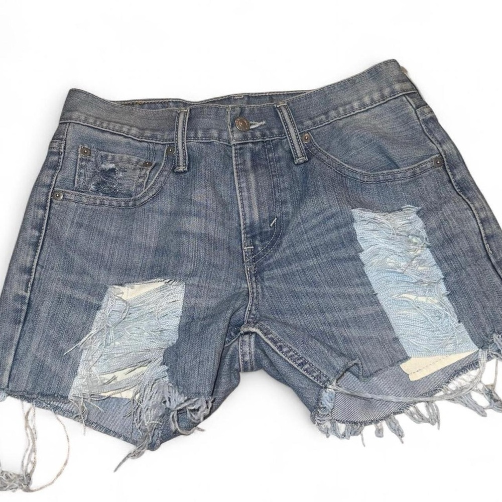 Levi's Light Blue Distressed Jean Shorts